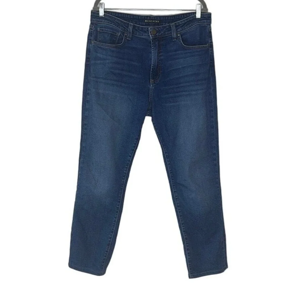 MONFRERE BRANDO TINT INDIGO ‎ SLIM STRAIGHT DENIM SIZE 36